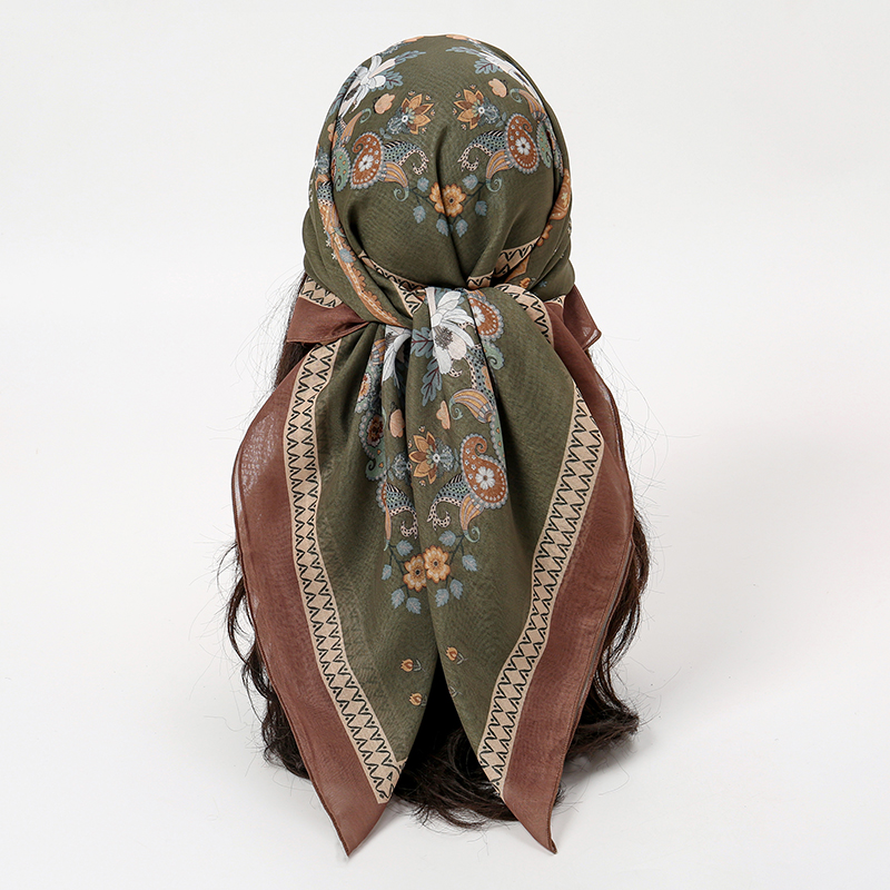 Women Fashion Hats - Novo muçulmano quadrado hijab cachecol impressão