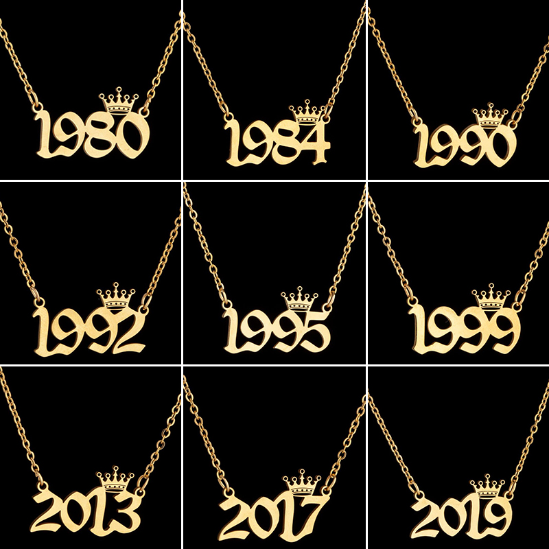Women'S Fashion Year 2000 - Colares de número de ano de