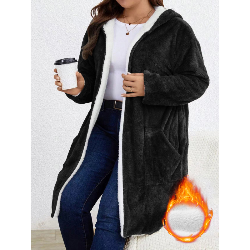 Longline Cardigan Knit - Cardigã Longo com Capuz de Fleece
