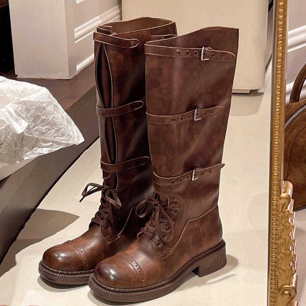 Women'S Fashion Knee High Boots - Botas altas de joelho femininas vintage