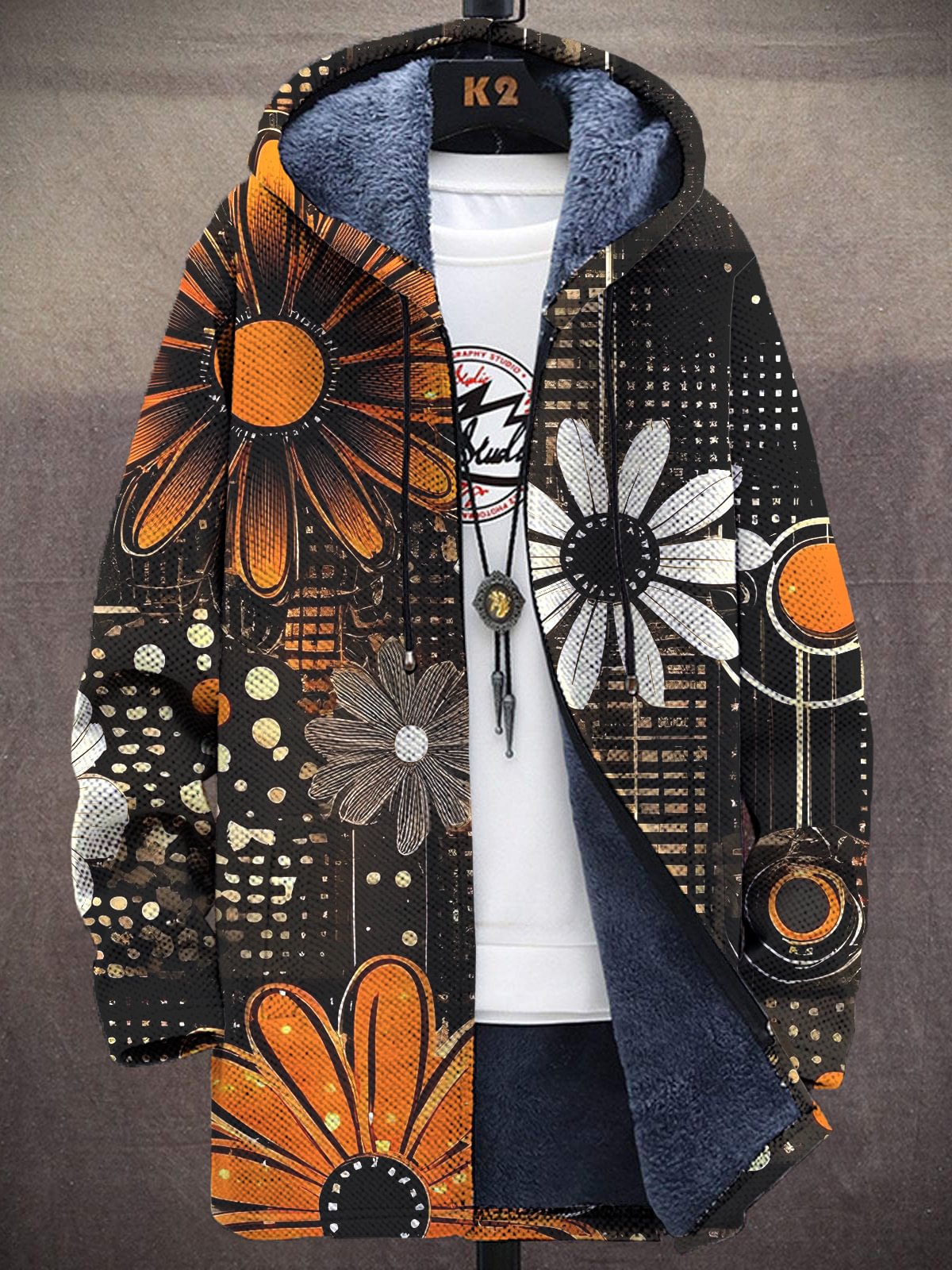 Longline Cardigan Knit - Cardigã Unissex com Estampa de Flores