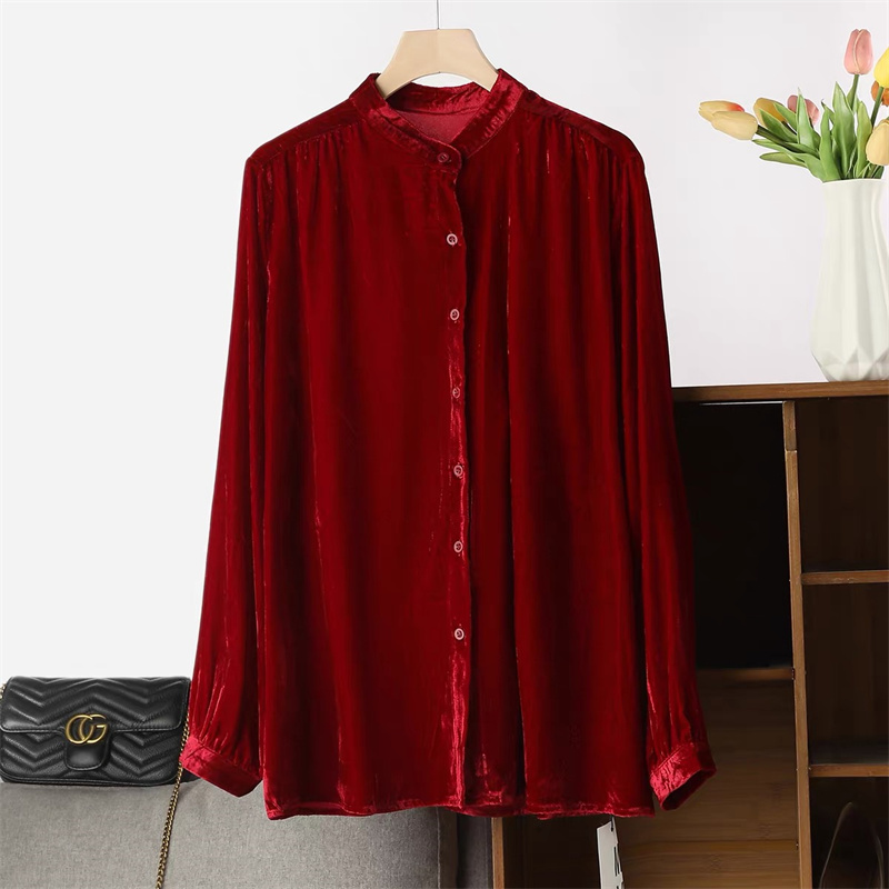 Women'S Fashion Middle Ages - Camisa Feminina Casual de Cor Sólida