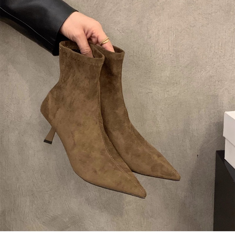 Women'S Fashion Socks - Botas Femininas de Camurça Elástica com