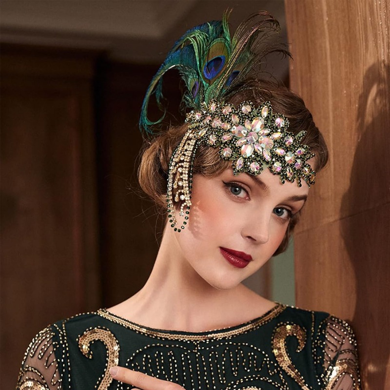 Women'S Fashion Roaring 20S - Vintage Flapper Headband com Pena, 20s