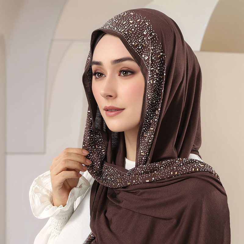Trend Women Fashion - Lenço Hijab de Algodão com Strass