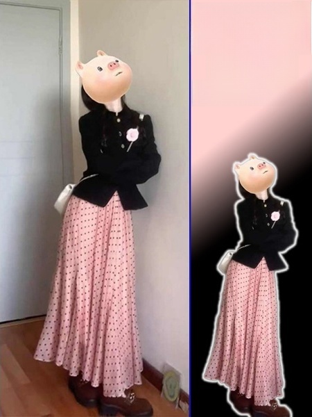 Women'S Fashion Long Coat - Conjunto de Duas Peças Plus Size: