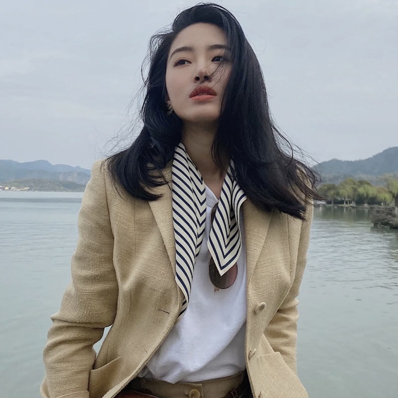 Lenço com estampa listra para  - Women Fashion Hats avaliação e preço