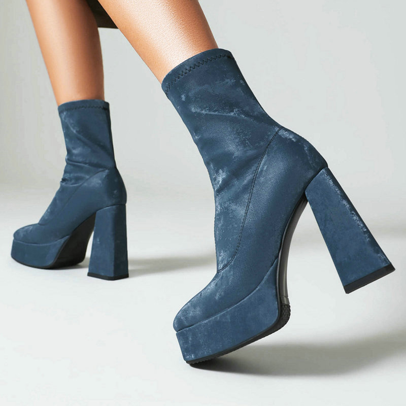 Tendência azul escuro marrom s - Women'S Fashion Socks avaliação e preço