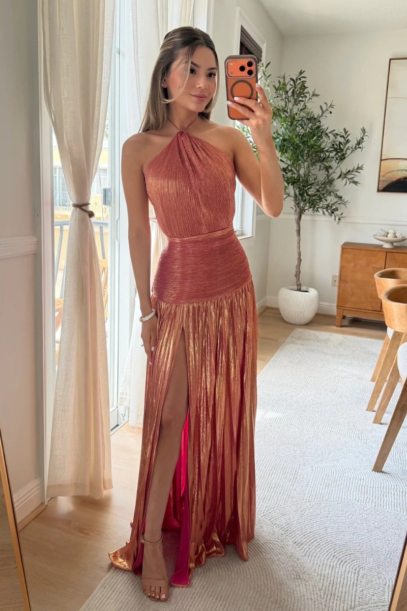 Vestido Longo Feminino Sólido  - Women'S Fashion Gilded Age avaliação e preço