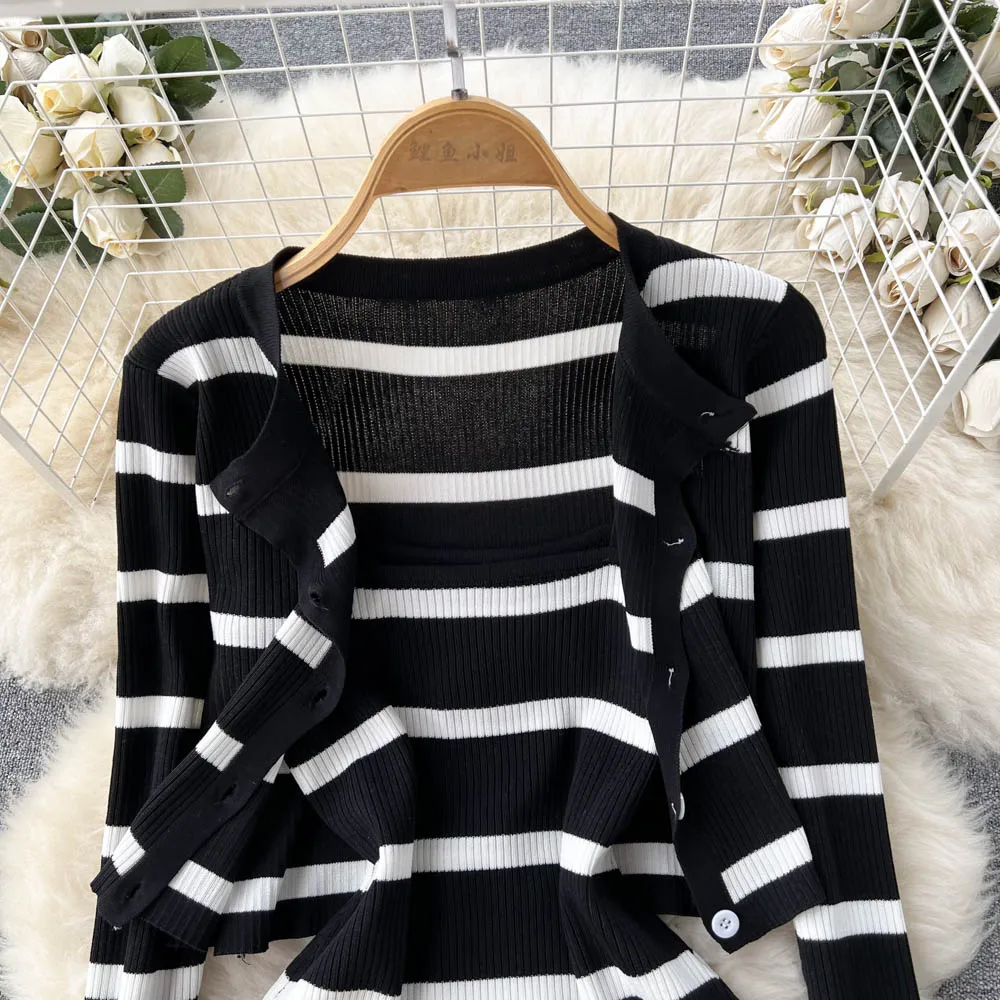Coreano doce hit cor retalhos  - Longline Cardigan Knit avaliação e preço