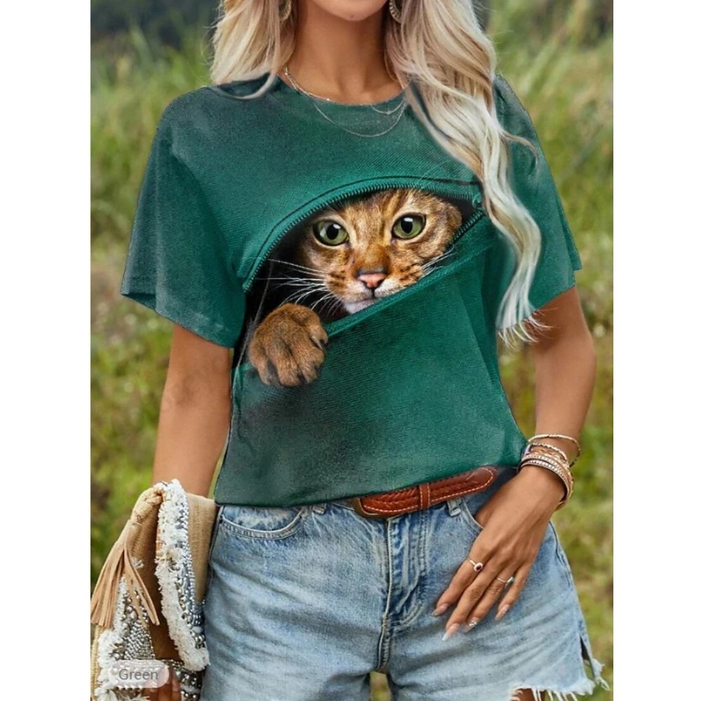 Gato engraçado impressão 3d gr - Women'S Fashion Designer Clothes avaliação e preço