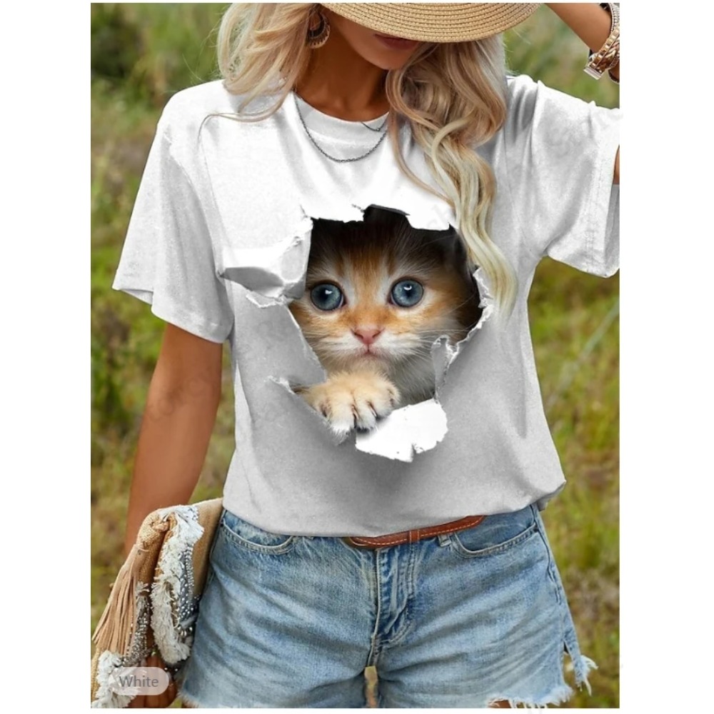 Gato engraçado impressão 3d gr - Women'S Fashion Designer Clothes avaliação e preço