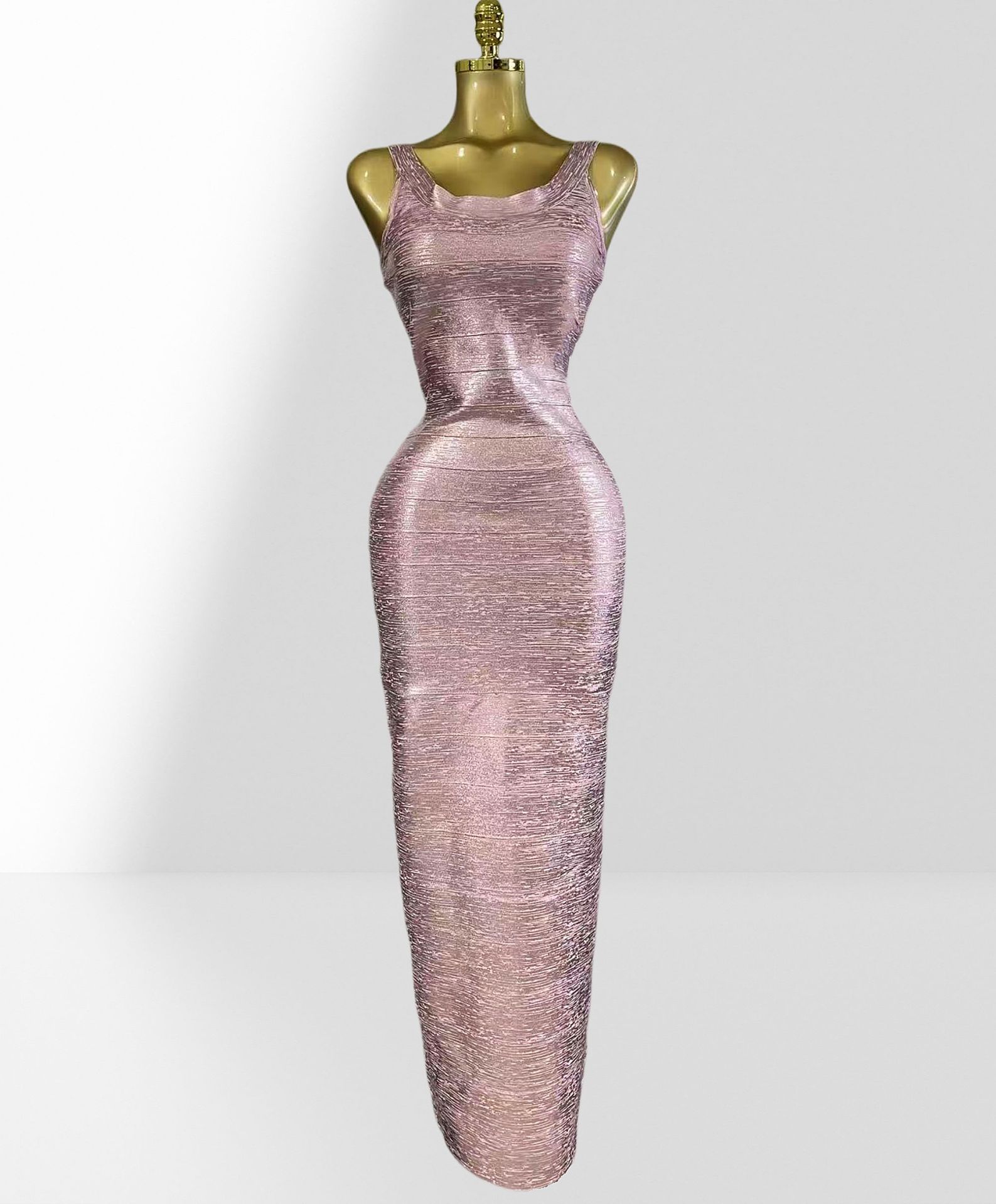 Vestido Longo Rosa Dourado Dec - Women'S Fashion Gilded Age avaliação e preço