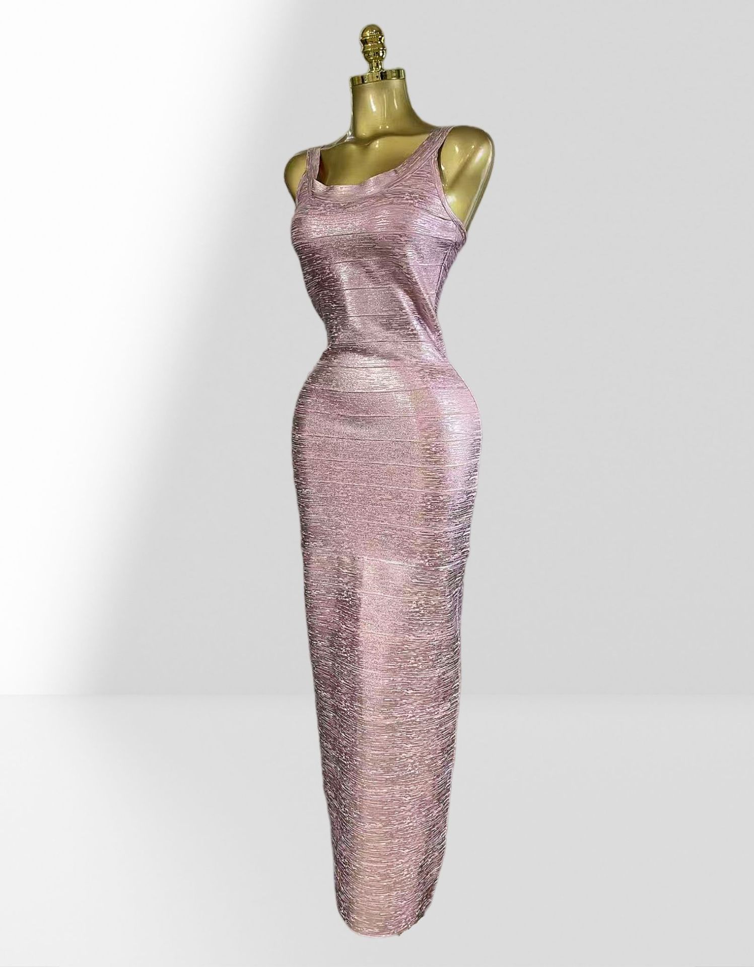 Vestido Longo Rosa Dourado Dec - Women'S Fashion Gilded Age avaliação e preço