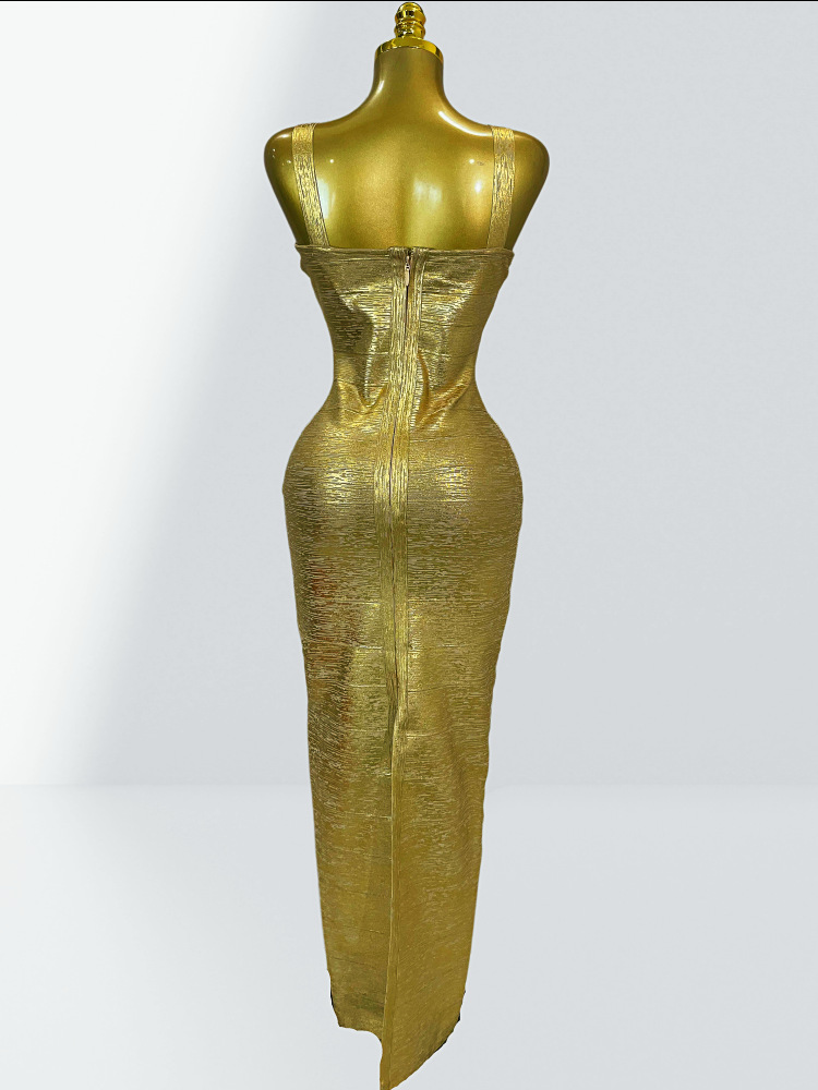 Vestido Longo Rosa Dourado Dec - Women'S Fashion Gilded Age avaliação e preço