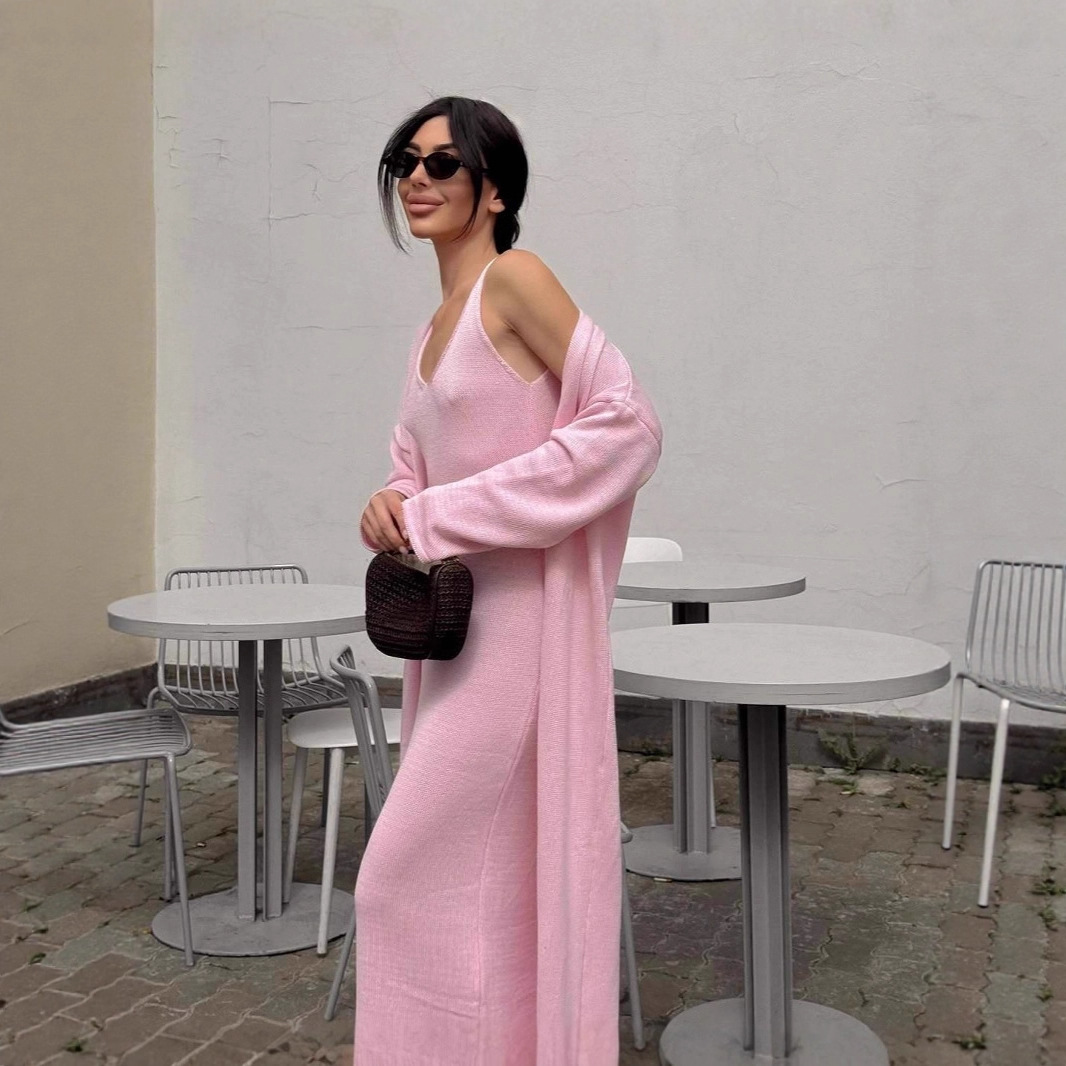 Conjunto de Vestido e Cardigã  - Longline Cardigan Knit avaliação e preço