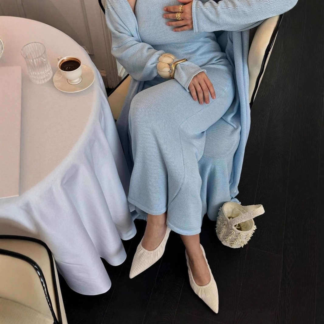 Conjunto de Vestido e Cardigã  - Longline Cardigan Knit avaliação e preço