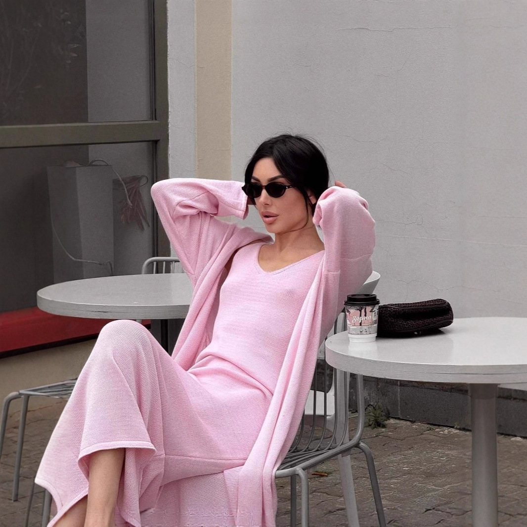 Conjunto de Vestido e Cardigã  - Longline Cardigan Knit avaliação e preço
