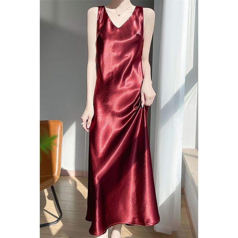 Vestidos Longos de Cetim Doura - Women'S Fashion Gilded Age avaliação e preço