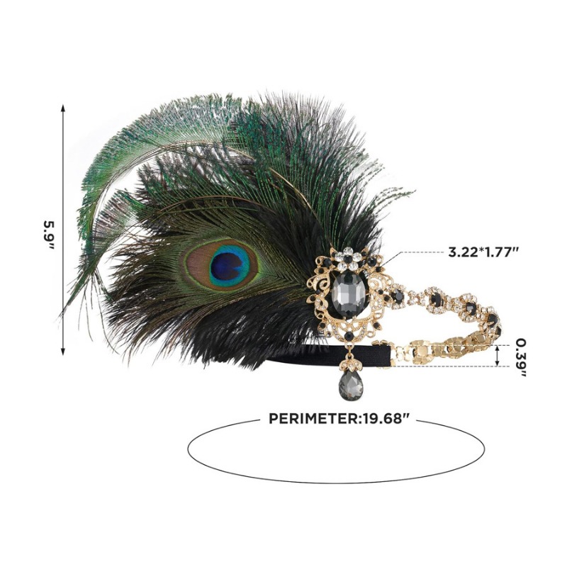 1920s Flapper Pavão Pena Tiara - Women'S Fashion Roaring 20S avaliação e preço