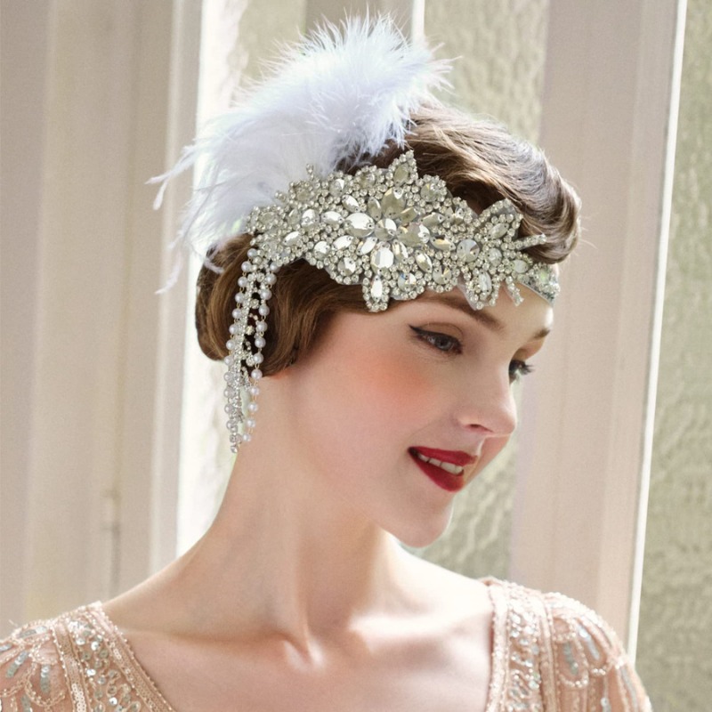 Vintage Flapper Headband com P - Women'S Fashion Roaring 20S avaliação e preço