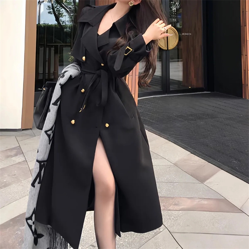 Primavera outono longo trench  - Women'S Fashion Designer Clothes avaliação e preço