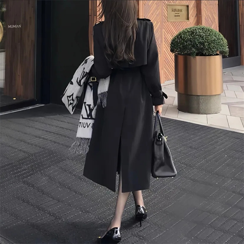 Primavera outono longo trench  - Women'S Fashion Designer Clothes avaliação e preço