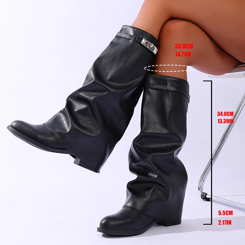 Marca de design preto couro do - Women'S Fashion Knee High Boots avaliação e preço