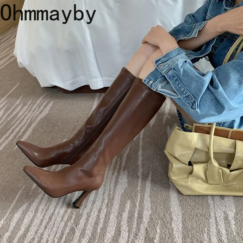 Botas de salto alto de joelho  - Women'S Fashion Knee High Boots avaliação e preço