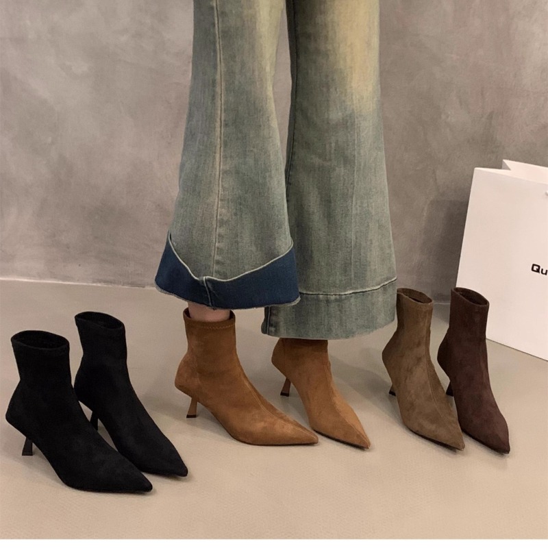 Botas Femininas de Camurça Elá - Women'S Fashion Socks avaliação e preço