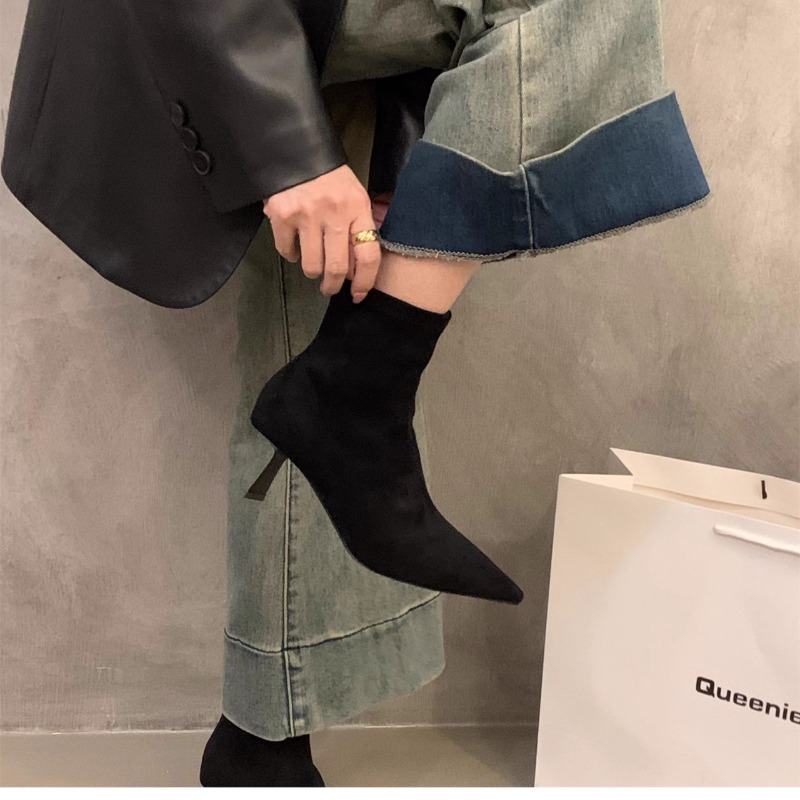 Botas Femininas de Camurça Elá - Women'S Fashion Socks avaliação e preço