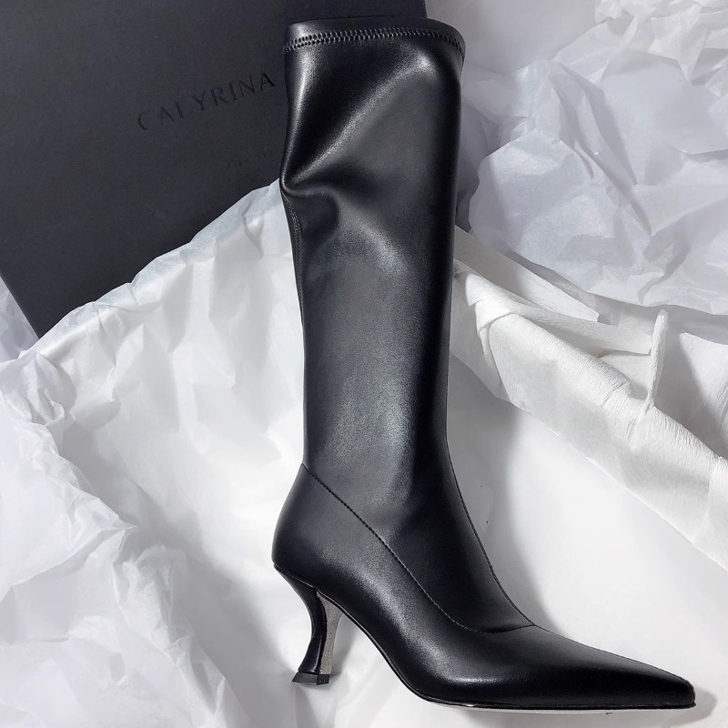 Outono nova moda stiletto bota - Women'S Fashion Knee High Boots avaliação e preço