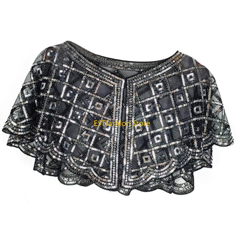 Y5GC Lenço xale detalhado com  - Women'S Fashion Roaring 20S avaliação e preço
