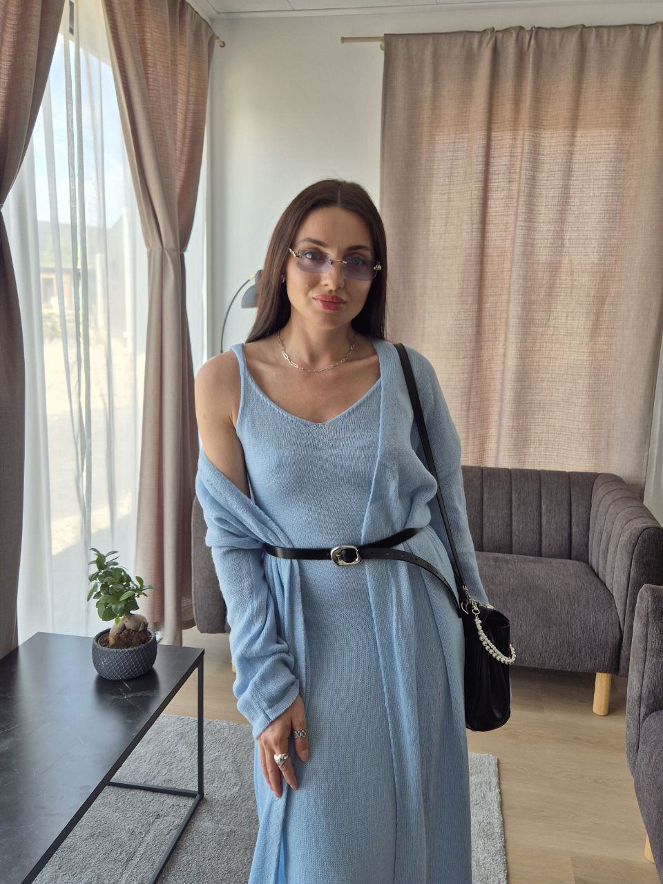 Conjunto de Cardigan de Manga  - Longline Cardigan Knit avaliação e preço
