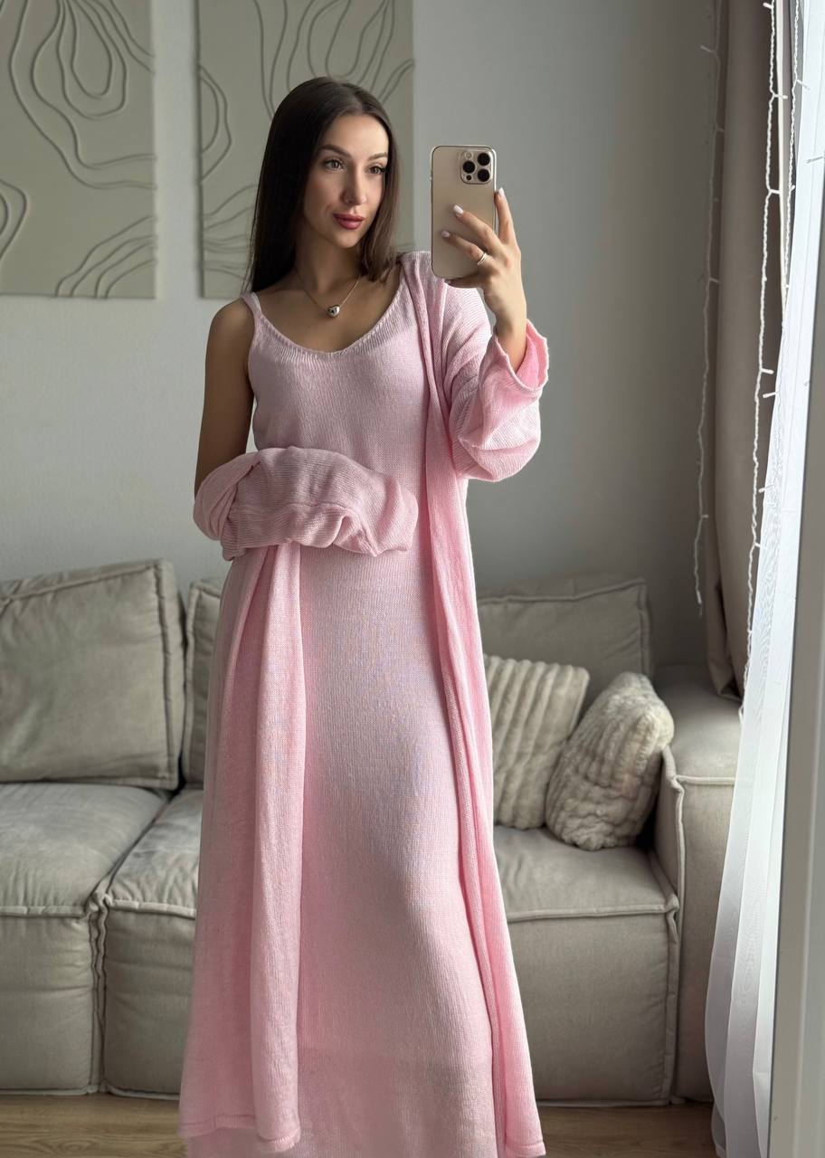 Conjunto de Cardigan de Manga  - Longline Cardigan Knit avaliação e preço