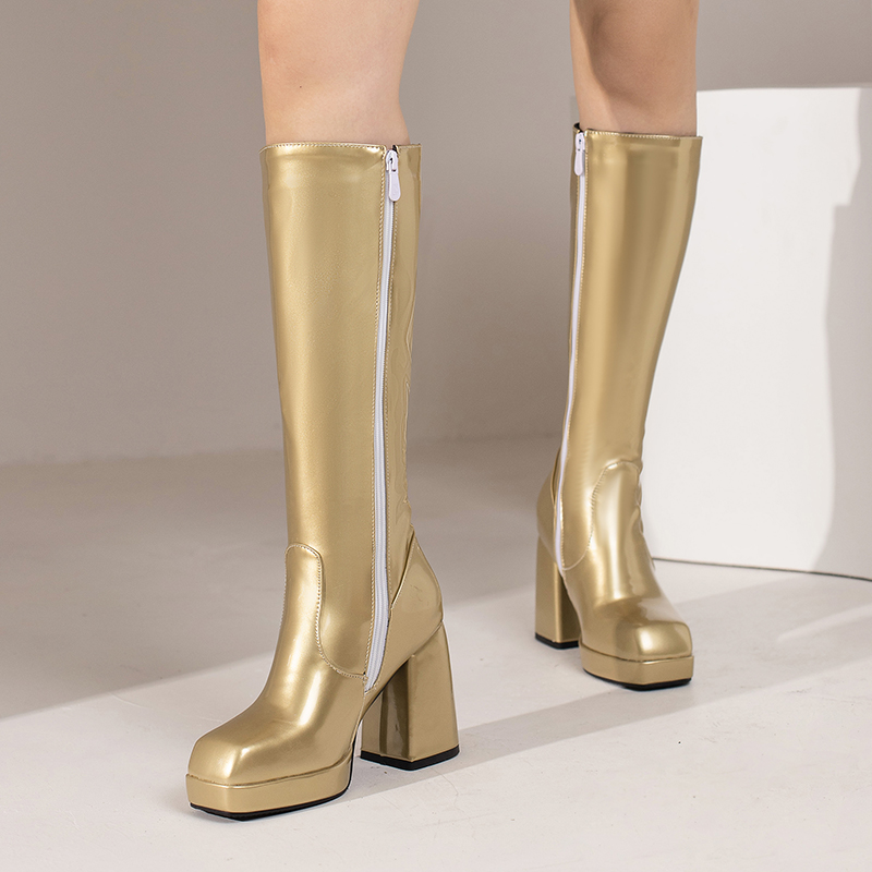 Verde inverno feminino platafo - Women'S Fashion Knee High Boots avaliação e preço