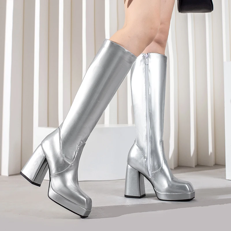 Verde inverno feminino platafo - Women'S Fashion Knee High Boots avaliação e preço