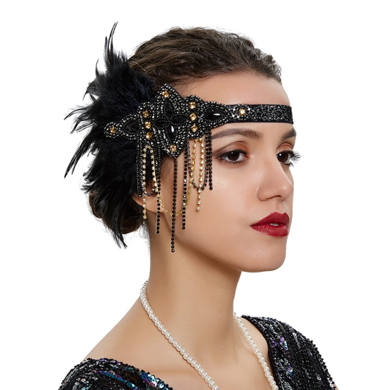 Vintage Flapper Headband com P - Women'S Fashion Roaring 20S avaliação e preço