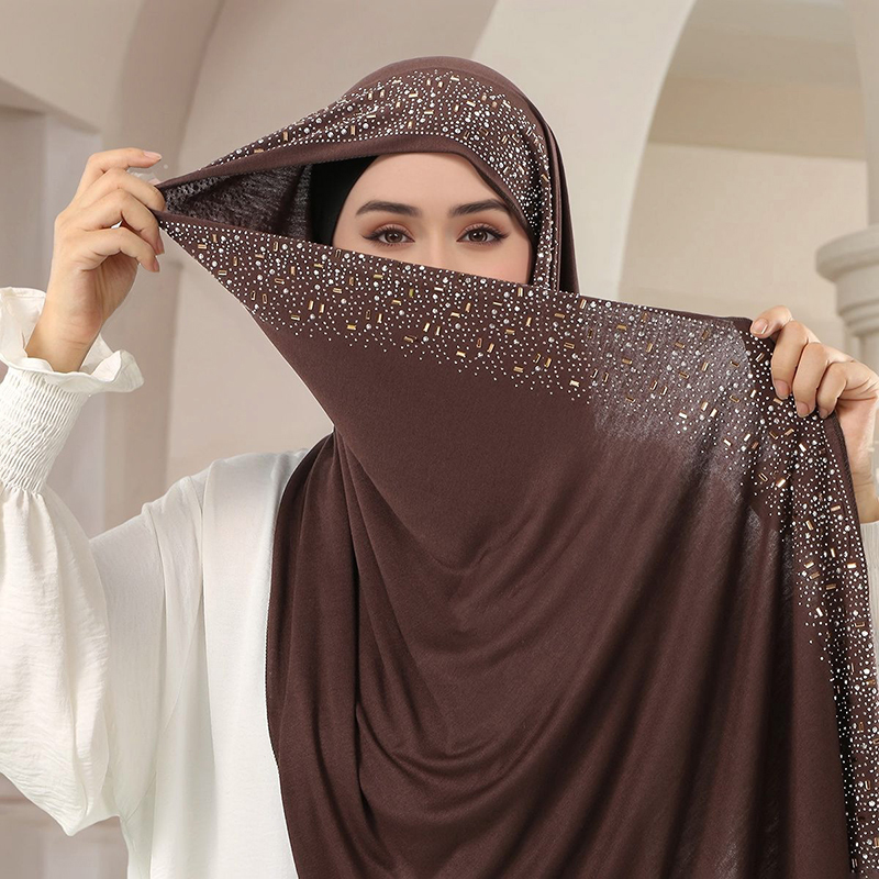 Lenço Hijab de Algodão com Str - Trend Women Fashion avaliação e preço