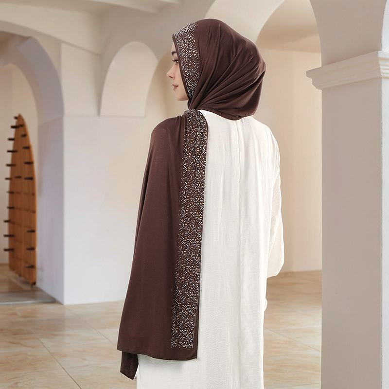 Lenço Hijab de Algodão com Str - Trend Women Fashion avaliação e preço