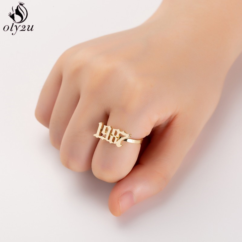 Oly2u Anéis personalizados com - Women'S Fashion Year 2000 avaliação e preço