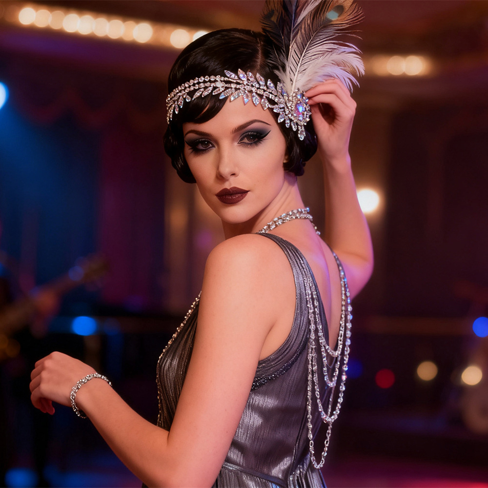 Tiara de Plumas Estilo Gatsby  - Women'S Fashion Roaring 20S avaliação e preço