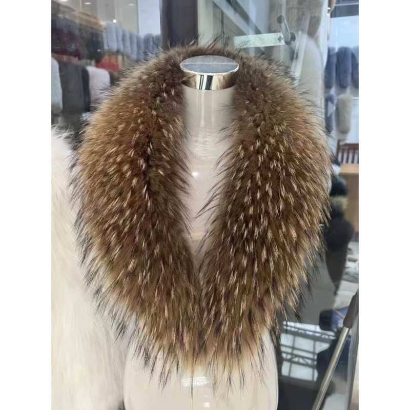 Gola de pele de guaxinim femin - Women'S Fashion Long Coat avaliação e preço